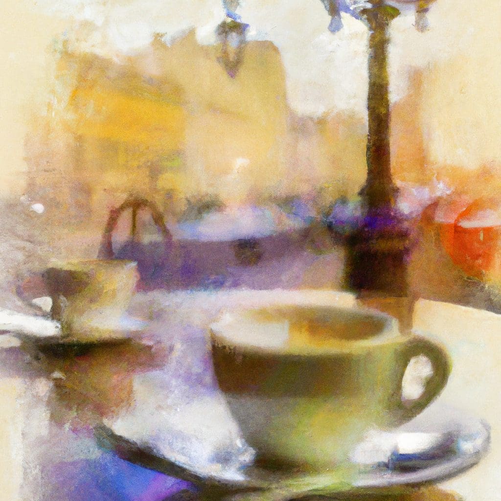 coffee in paris, impressionism style