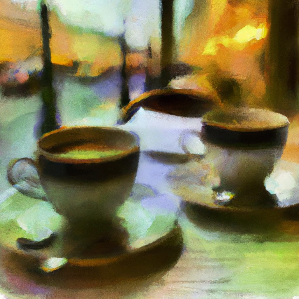coffee in paris, impressionism style